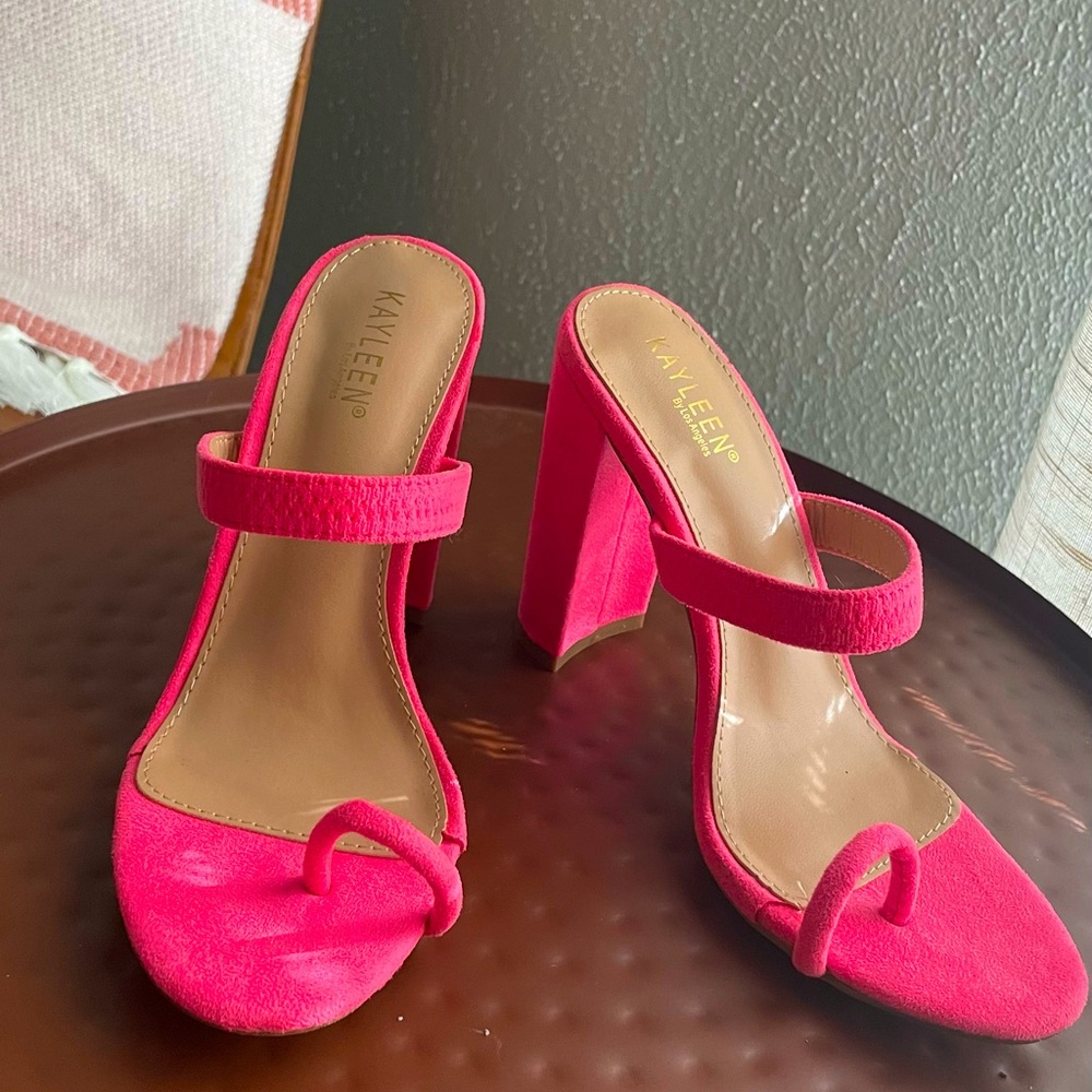 Hot Pink Chunky Heel